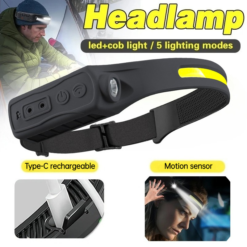 Outdoor Lighting Sensor - Güçlü COB LED Sensör Far Şarj