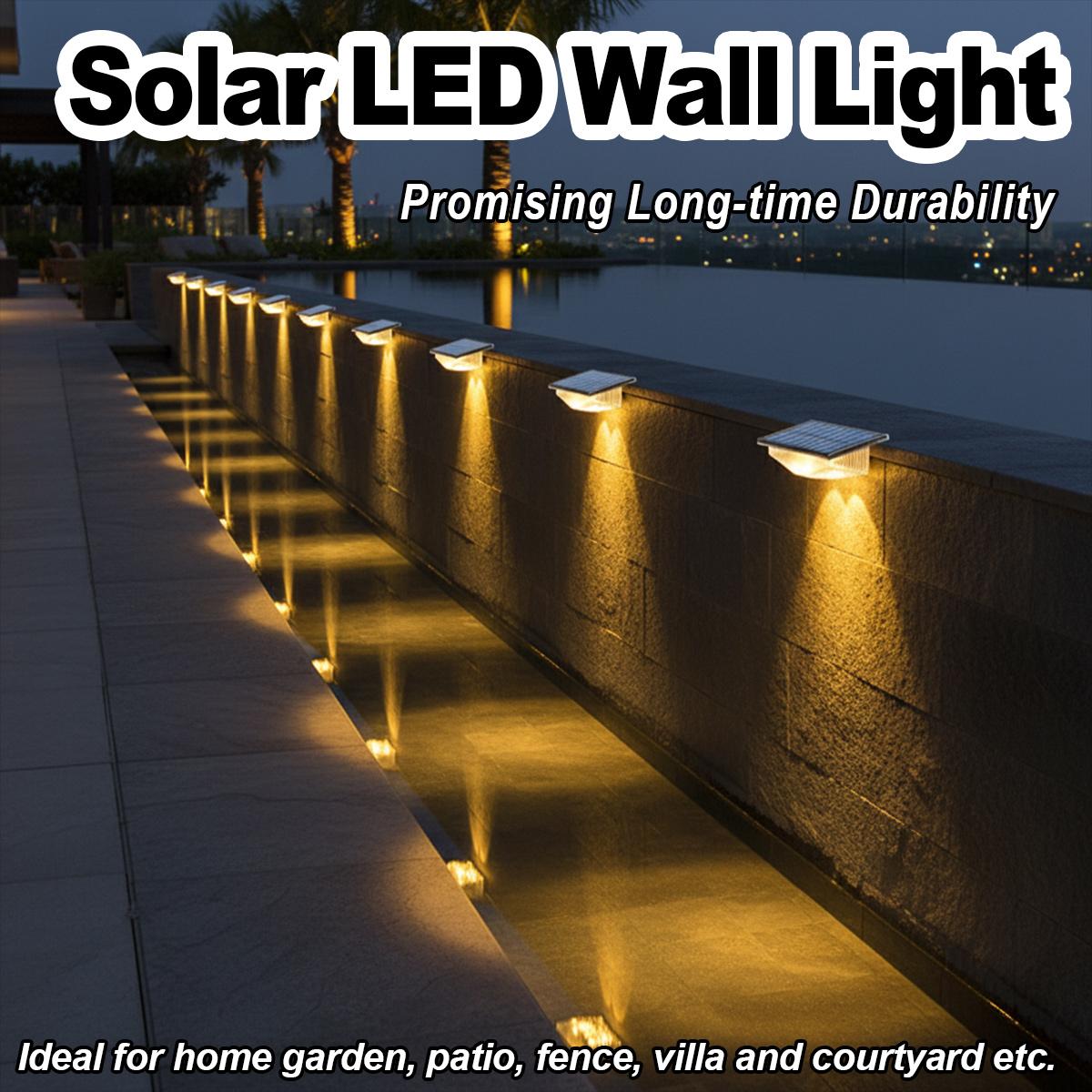 Outdoor Yard Lighting Fixtures - 4 Adet Güneş Enerjili Çit Lambası,