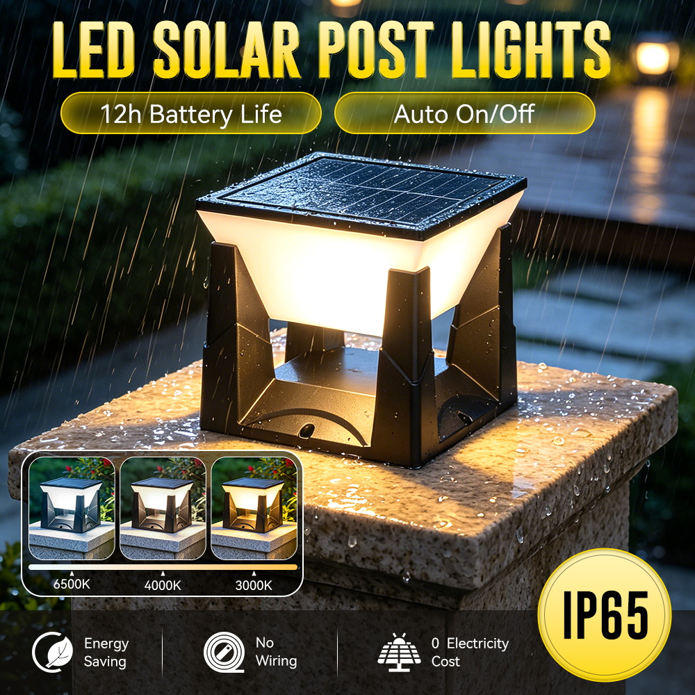 Outdoor Yard Lighting Fixtures - 3 Renkli Güneş Enerjili Direk Lambası