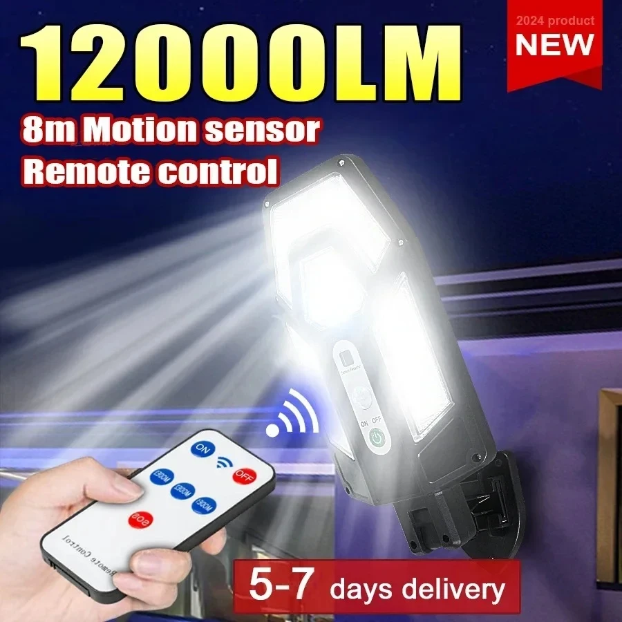 Outdoor Lighting Led Fixtures - 12000LM Güçlü Güneş Enerjili Duvar Lambası,