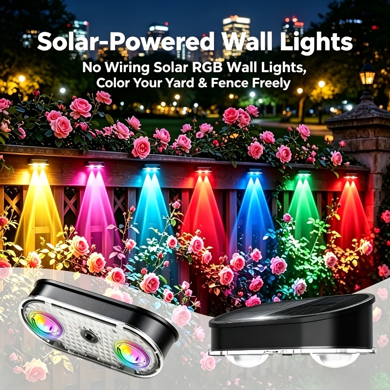 Outdoor Lighting With Outlet - RGB Güneş Enerjili Çit Lambası IP44,