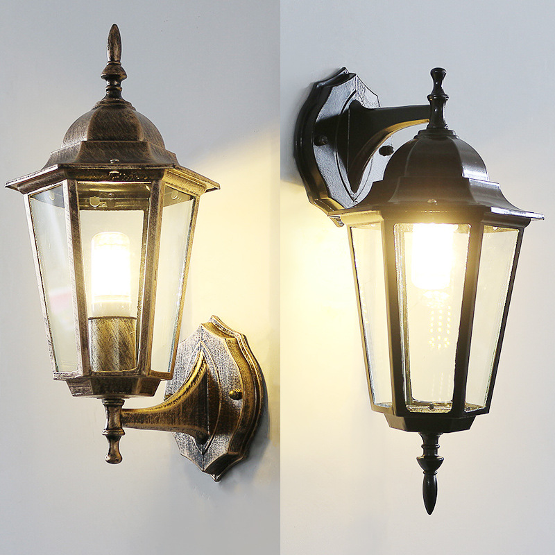 Outdoor Lighting With Outlet - Avrupa Tarzı Retro Led Duvar Lambası